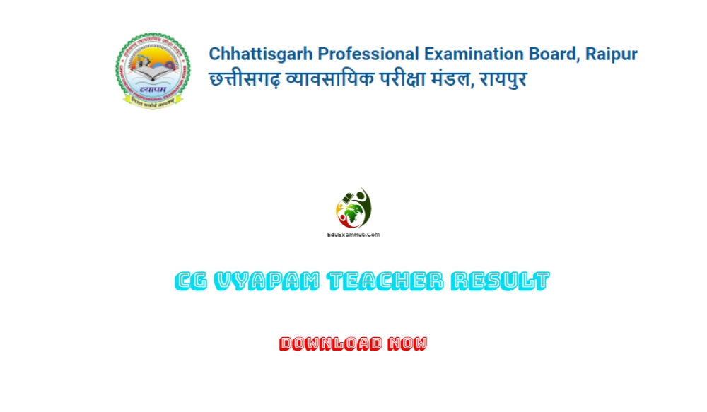 CG Vyapam Teacher Result