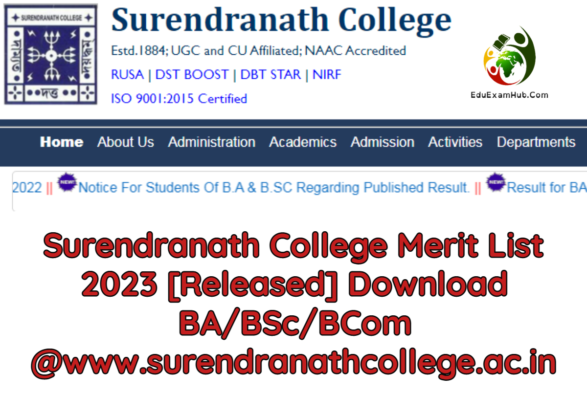 Surendranath College Merit List