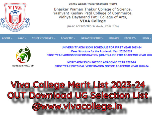 Viva College Merit List 2023