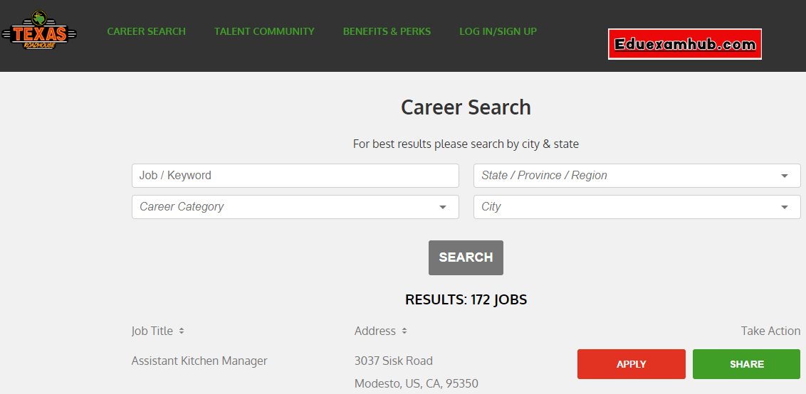 Texas Roadhouse Job Application 2024 Online