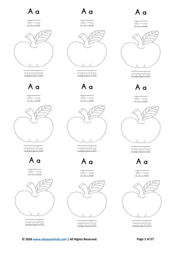 a–z alphabet tracing practice sheets for kids | printable handwriting worksheets