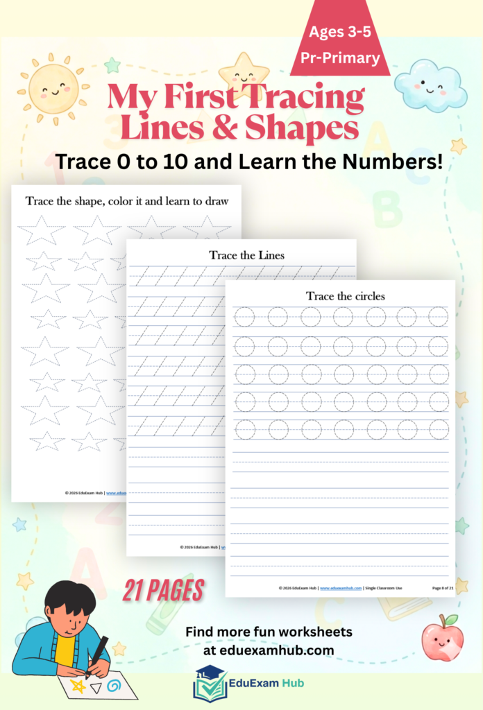 Pre-writing skills – tracing lines, arcs, and basic shapes