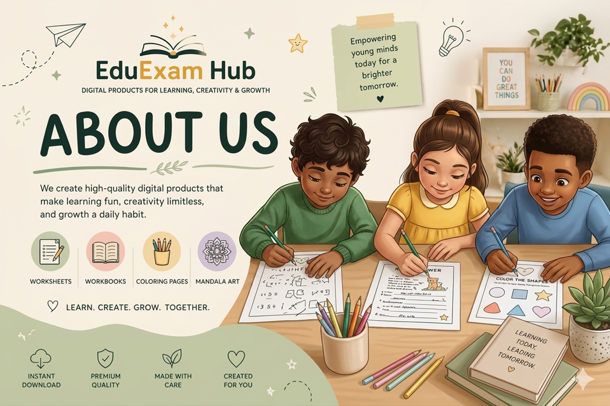 EduExamHub educational worksheets for different grade levels