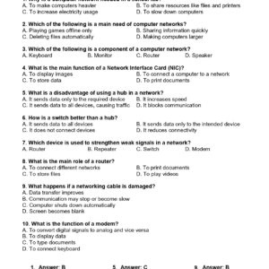 computer networking mcq questions for exams with answers
