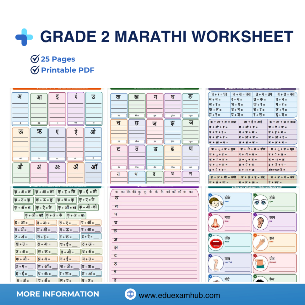 Grade 2 Marathi Worksheet 1024x1024