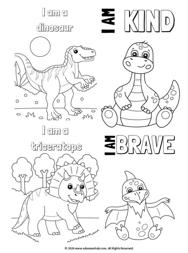 40 fun dinosaur coloring pages for kids | printable activity worksheets