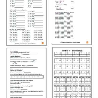 grade 1 math workbook – number names, missing numbers, addition & more