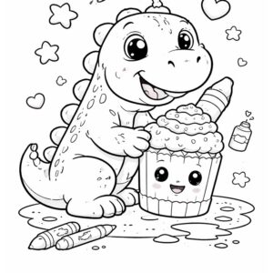 free dinosaur coloring page printable | cute & easy dino coloring sheet for kids