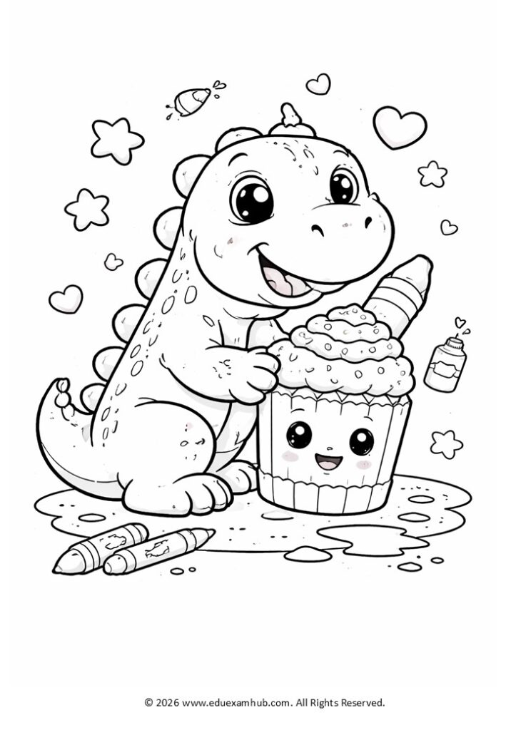 free dinosaur coloring page printable | cute & easy dino coloring sheet for kids