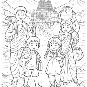 beach scene coloring page printable | summer vacation coloring sheet for kids & adults
