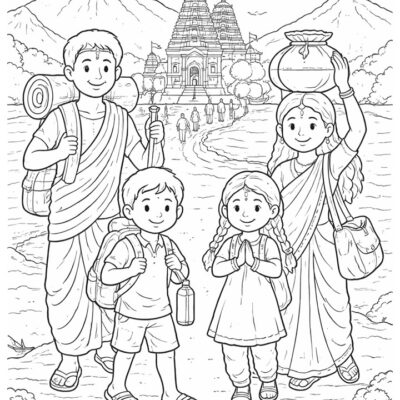 beach scene coloring page printable | summer vacation coloring sheet for kids & adults