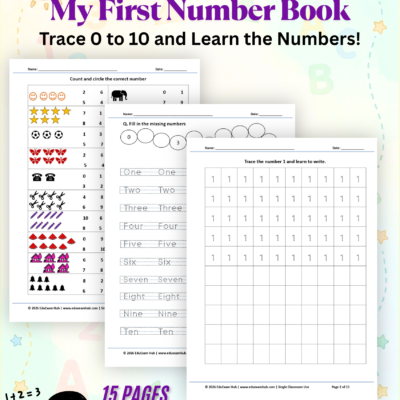 Preschool number workbook