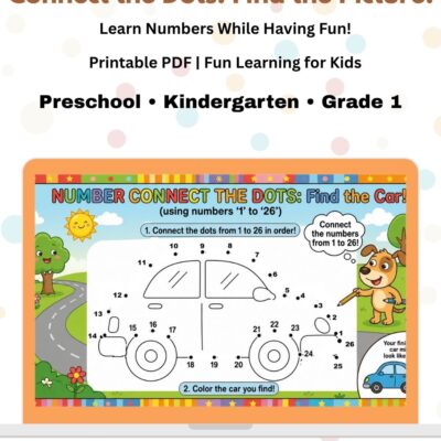 free number tracing & dot puzzles | 1 page pdf printable