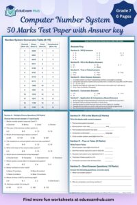 Computer number system test paper