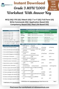 Grade 3 MSW LOGO worksheet with answer key