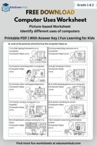 free uses of computer activity pdf | grade 1 & 2