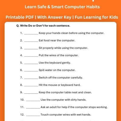 free do’s and don’ts of computer worksheet | grade 1 & 2