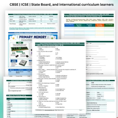 grade 4 computer: storage & memory devices worksheet