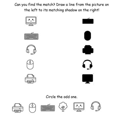 shadow matching worksheet age 4 6
