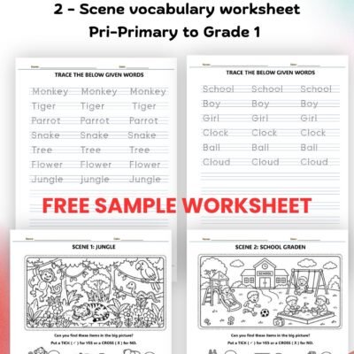 free spy observation challenge & vocabulary worksheet