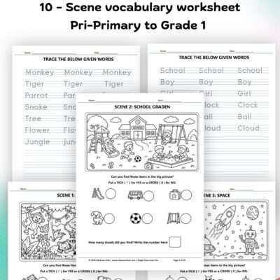 Spy observation challenge & vocabulary worksheet