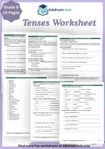 Tenses Worksheet Class 6