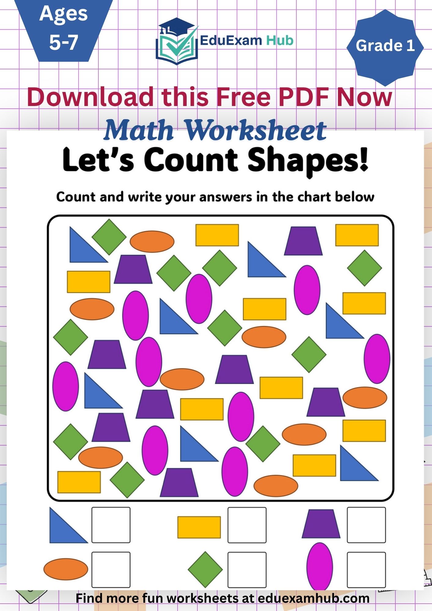 grade 1 count shapes worksheet grade 1 count shapes worksheet