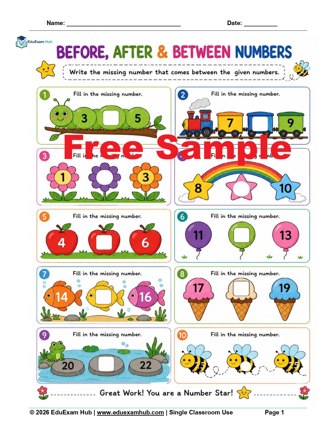 before, after & between numbers worksheet before, after & between numbers worksheet
