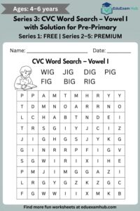 cvc word search – vowel i