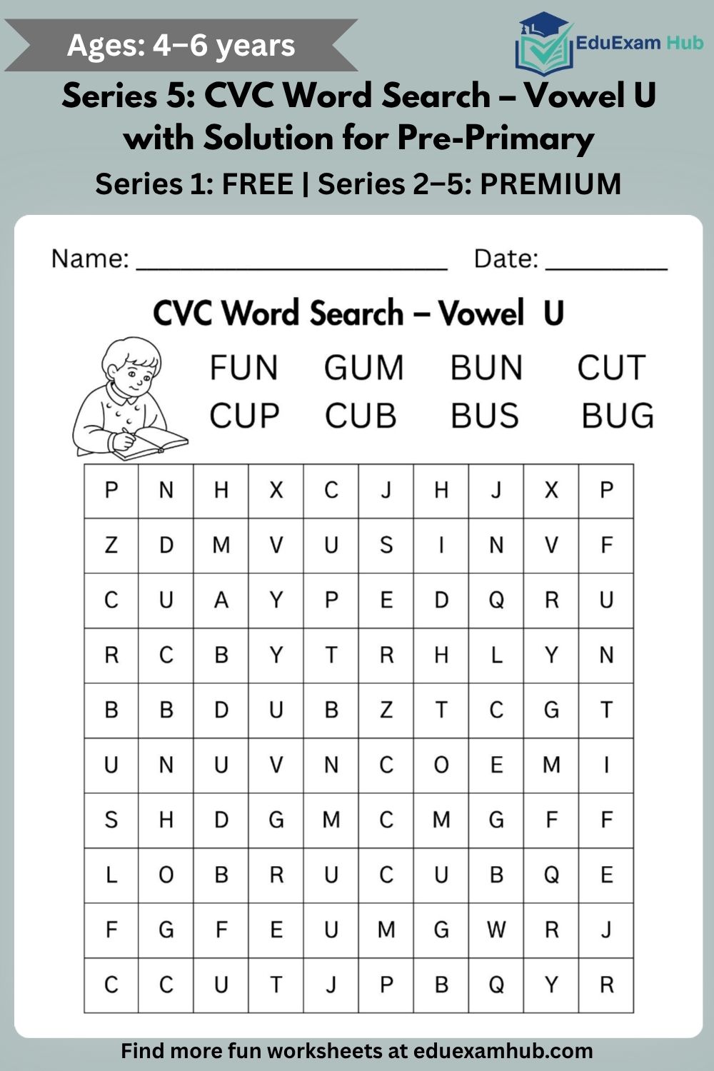 cvc word search – vowel u cvc word search – vowel u