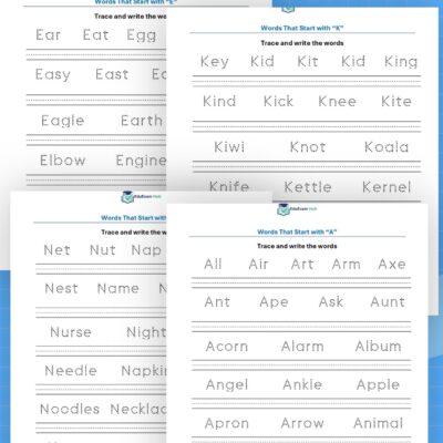 Home class 1 english vocabulary tracing & writing practice