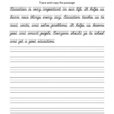 education cursive writing worksheet