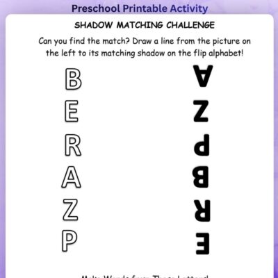 series 1 alphabet shadow matching worksheet