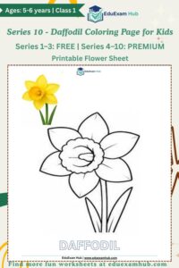 series 10 daffodil coloring page
