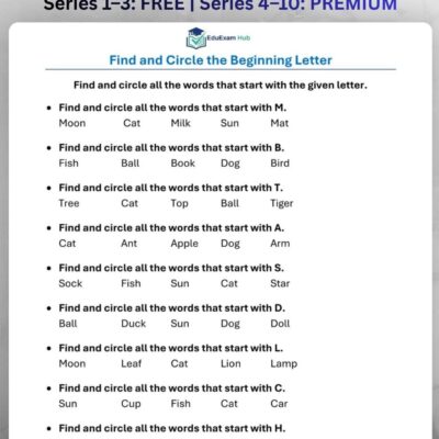 series 10 find & circle beginning letters