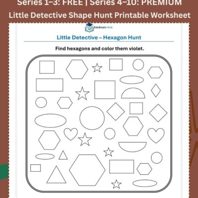 series 10 hexagon hunt printable worksheet