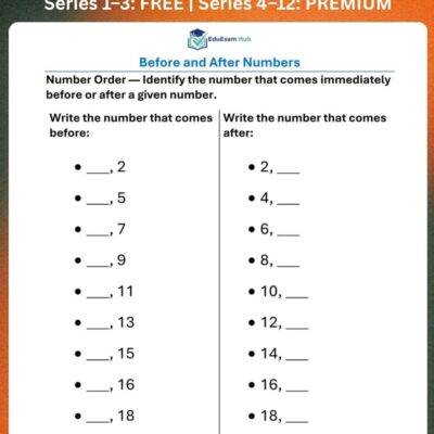 series 2 pre primary before and after numbers