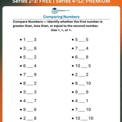 series 3 pre primary comparing numbers