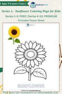 series 3 sunflower coloring page