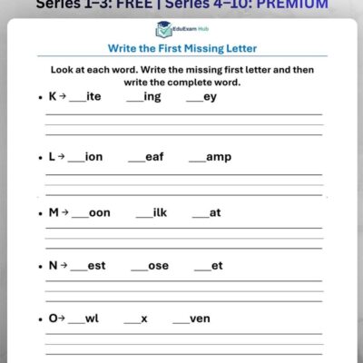 series 4 missing beginning letters k–p