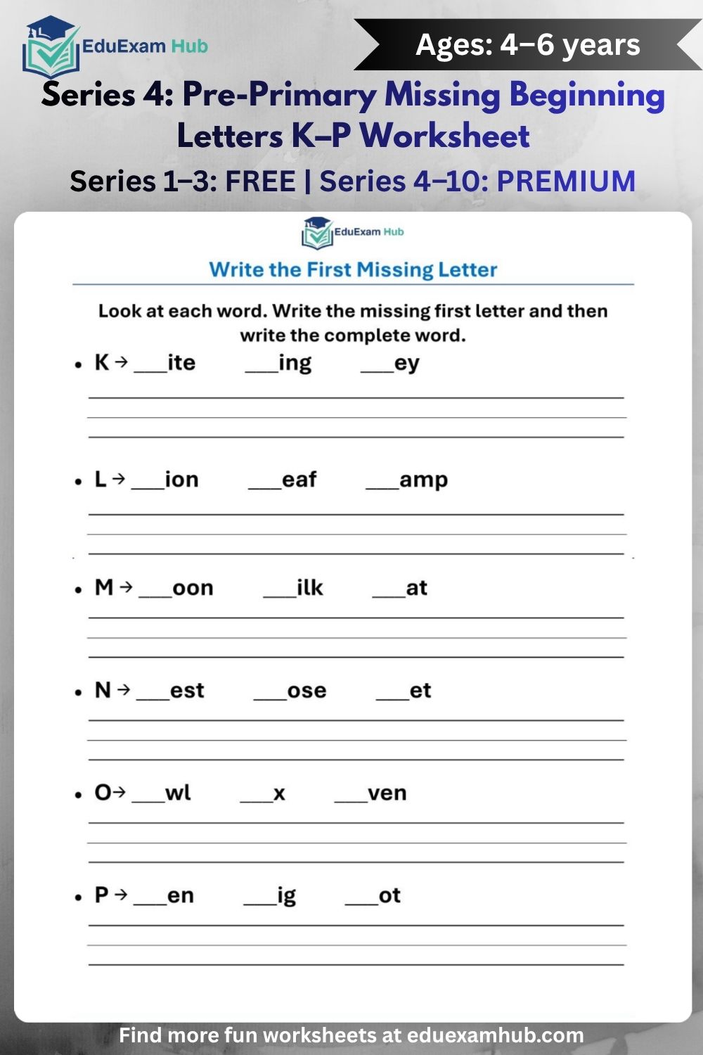 series 4 missing beginning letters k–p series 4 missing beginning letters k–p
