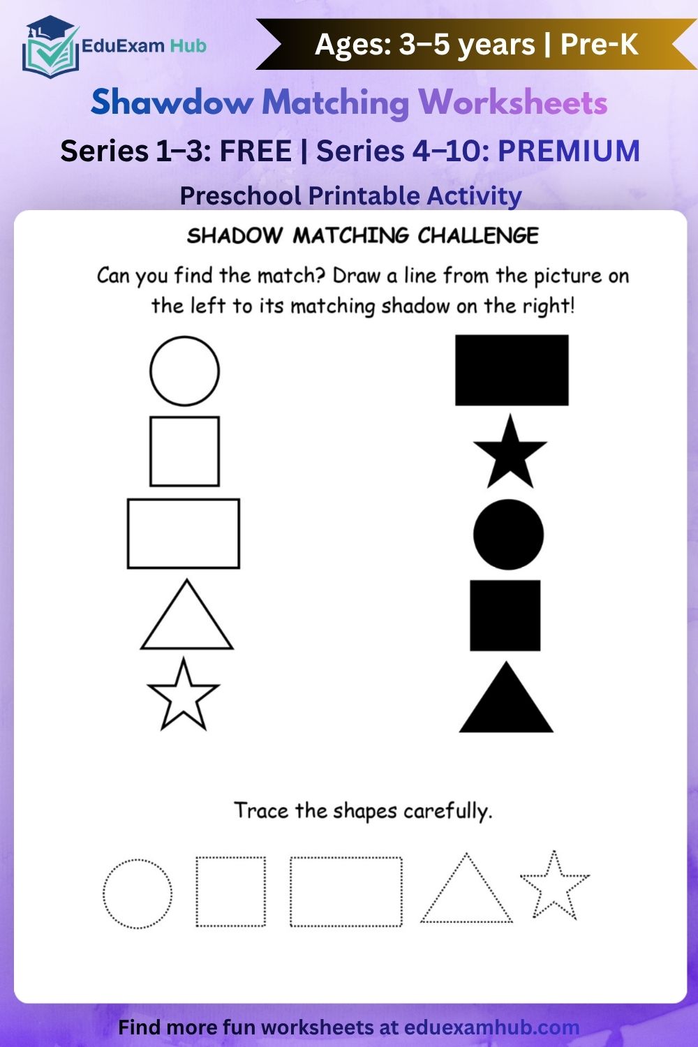 series 4 shapes shadow matching worksheet series 4 shapes shadow matching worksheet