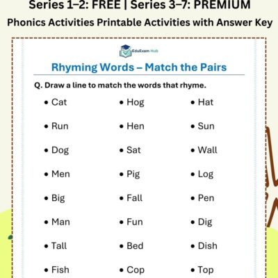 series 5 match the rhyming words worksheet
