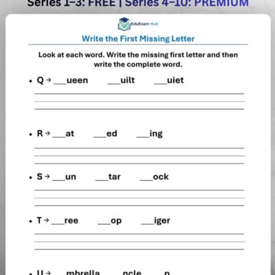 series 5 missing beginning letters q–u