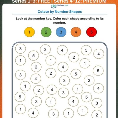 series 5 pre primary color by number shapes 1–5