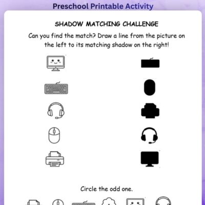 series 5 technology shadow matching worksheet