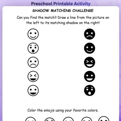 series 6 emoji shadow matching worksheet