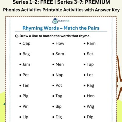series 6 match the rhyming words worksheet