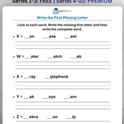 series 6 missing beginning letters v–z