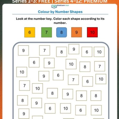 series 6 pre primary color by number shapes 6 10